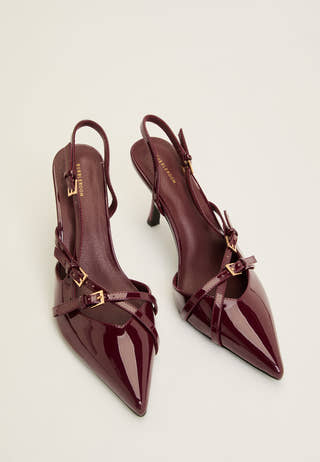 Pointy Kitten Heel Pumps Red