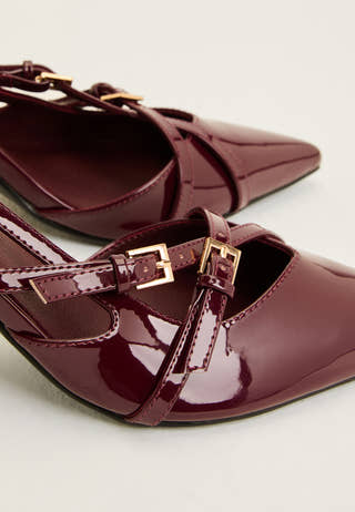 Pointy Kitten Heel Pumps Red