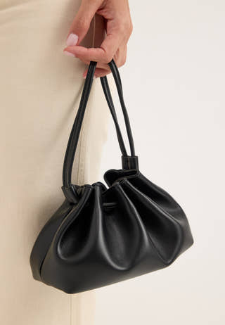 Gathered Cocoon Bag Black