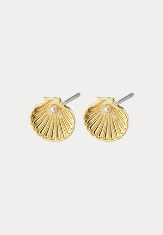 Opal Seashell Earrings Gold-plated Gold