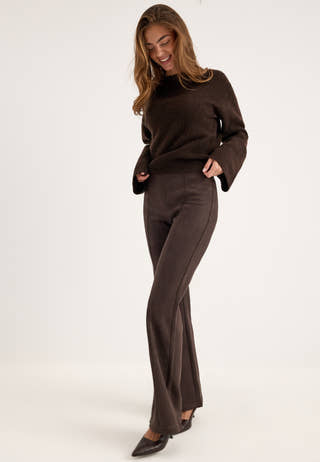 Onlabena Mw Faux Suede Flare Leggings Brown