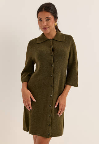 Onlalivia 2/4 COLLAR DRESS KNT Beige