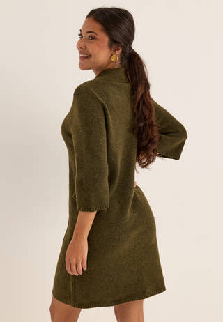 Onlalivia 2/4 COLLAR DRESS KNT Beige