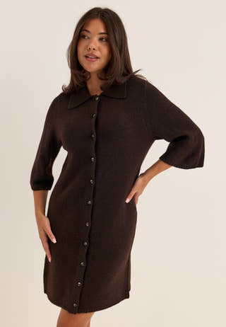Onlalivia 2/4 COLLAR DRESS KNT Brown