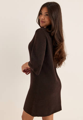 Onlalivia 2/4 COLLAR DRESS KNT Brown