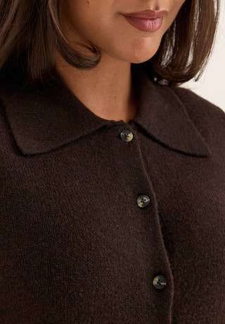 Onlalivia 2/4 COLLAR DRESS KNT Brown