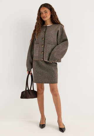 Pcanglica Ls Knit Shacket Silver