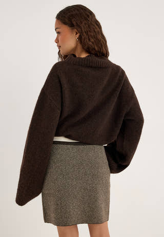 Pcanglica Hw Mini Knit Skirt Silver