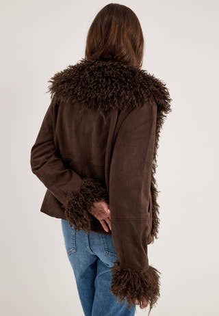 Pcnanna Brushed Short Jacket Brown
