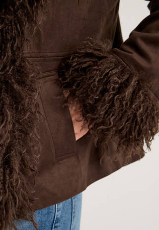 Pcnanna Brushed Short Jacket Brown
