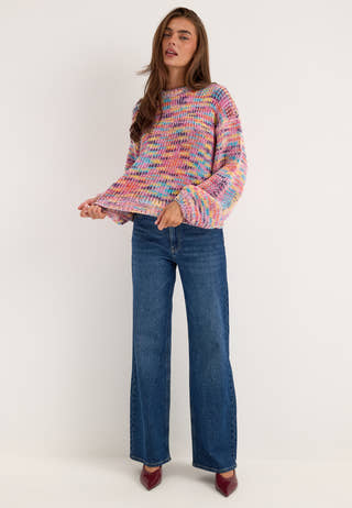 Pcajla Ls Oversized O-neck Knit Pink