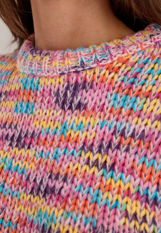 Pcajla Ls Oversized O-neck Knit Pink