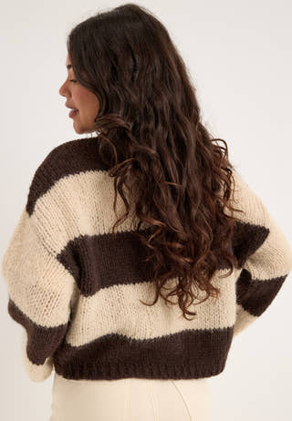 Vmmaybe Ls V-neck Button Cardigan Brown