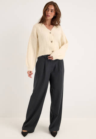 Vmsally Ls V-neck Cardigan Beige