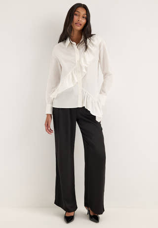 Vmritta Flounce Ls Shirt White