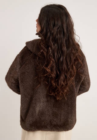 Objcarla Collar Short Jacket Brown