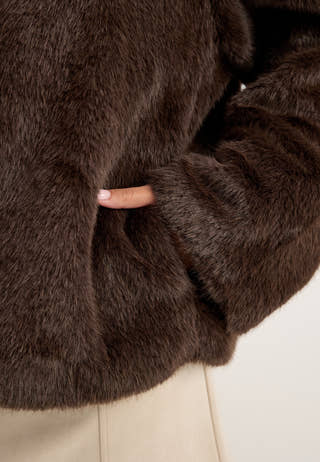 Objcarla Collar Short Jacket Brown