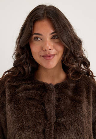 Objcarla Collar Short Jacket Brown