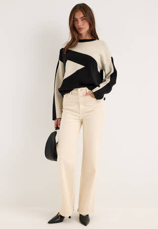 Objray O-neck L/S RE KNIT PULLOVER Black