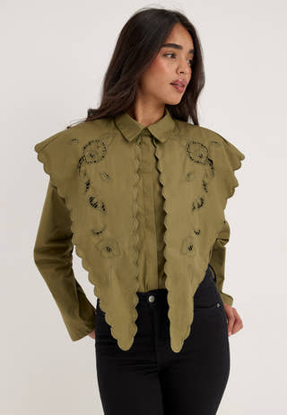 Objesta L/S OZ SCARF SHIRT Green