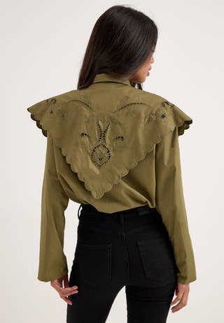 Objesta L/S OZ SCARF SHIRT Green