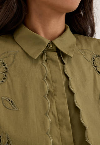 Objesta L/S OZ SCARF SHIRT Green