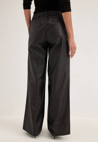 Objlisa Belle Wide Coated Pants Black