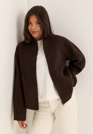 Slwjacqueline Wool Blend Jacket Brown