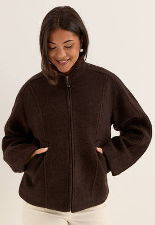 Slwjacqueline Wool Blend Jacket Brown
