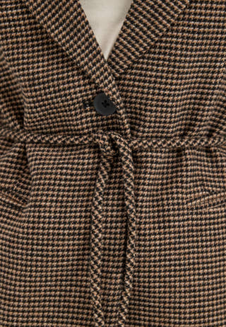 Onlnella L/S BELT CHECK BLAZER Brown