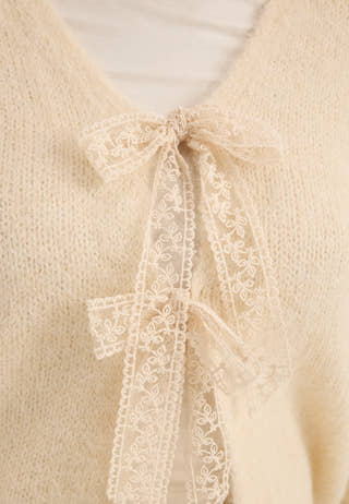 Onlnellie Ls V-neck Cardigan Beige