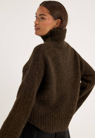 Slwgabriella Ls Knit High Neck Brown
