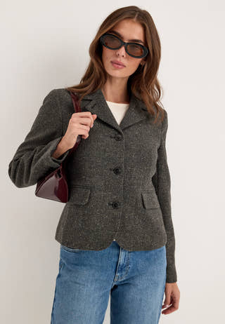 Slwfitted Clea Short Blazer Grey