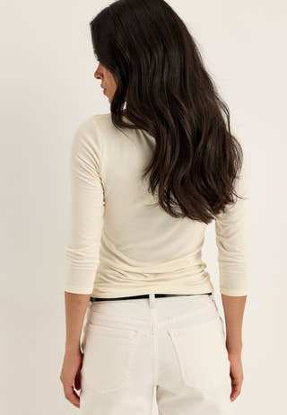 3/4 Sleeve Top White