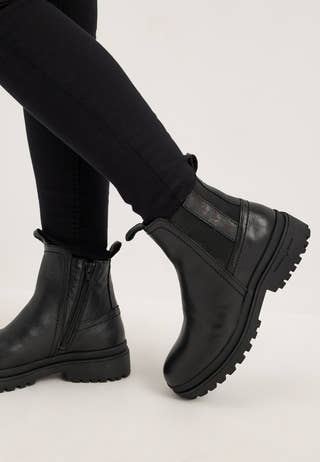 Mount Verdi Zip Leather Boot Black