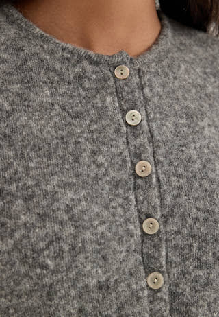 Objnivin L/S SCARF KNIT CARDIGAN Grey