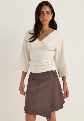 Objlisa Re Wrap Skirt Noos Brown