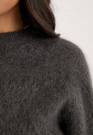 Slwmira Ls Knit Short O-neck Grey