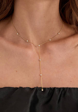 Root y-necklace Gold-plated Gold