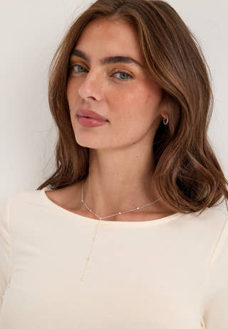 Root y-necklace Silver-plated Silver