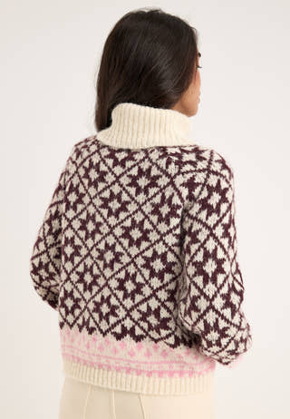 Onlcaro Ls Rollneck Cc Knt White