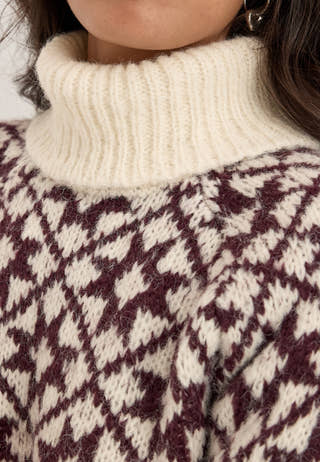 Onlcaro Ls Rollneck Cc Knt White