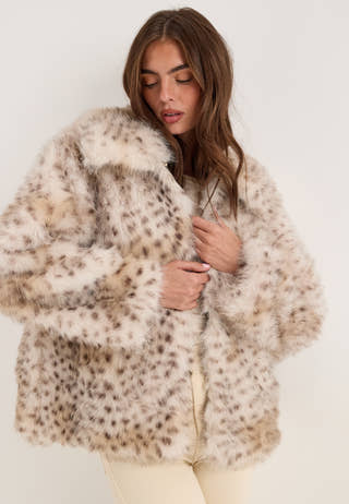 Onljade Animal Fur Jacket Patterned