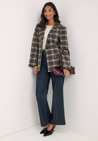 Onlnoelia-chelsea L/S CHECK BLAZER Patterned