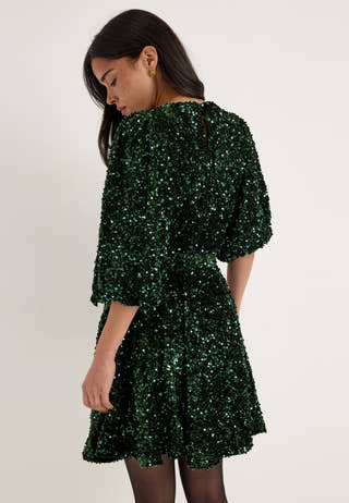 Vifaith O-neck 3/4 SHORT DRESS Green