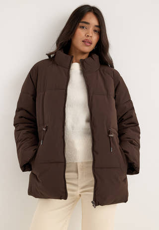 Vilavender L/S PUFFER JACKET Brown