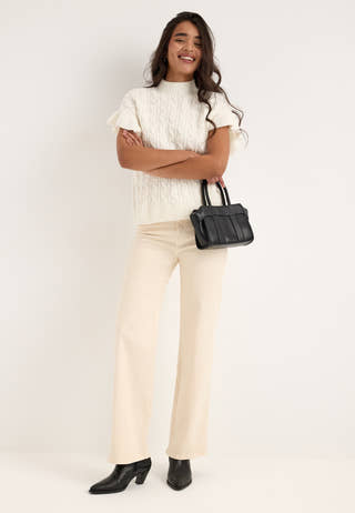 Visulli S/S HIGHNECK KNIT VEST White