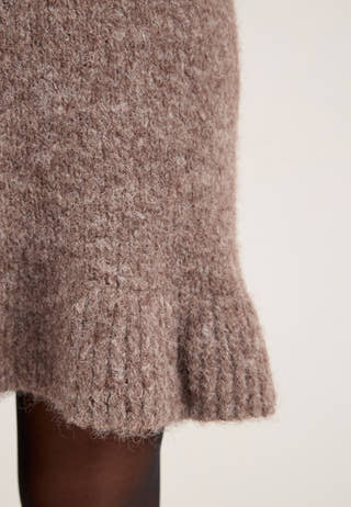 Vibows L/S PEPLUM KNIT DRESS Grey