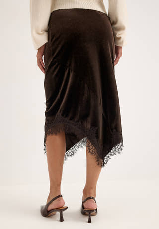 Vialindra Hw Midi Skirt Brown