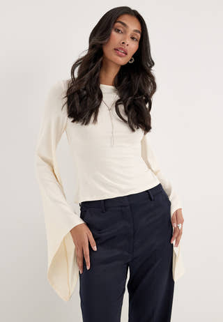 Wide Sleeve Top White